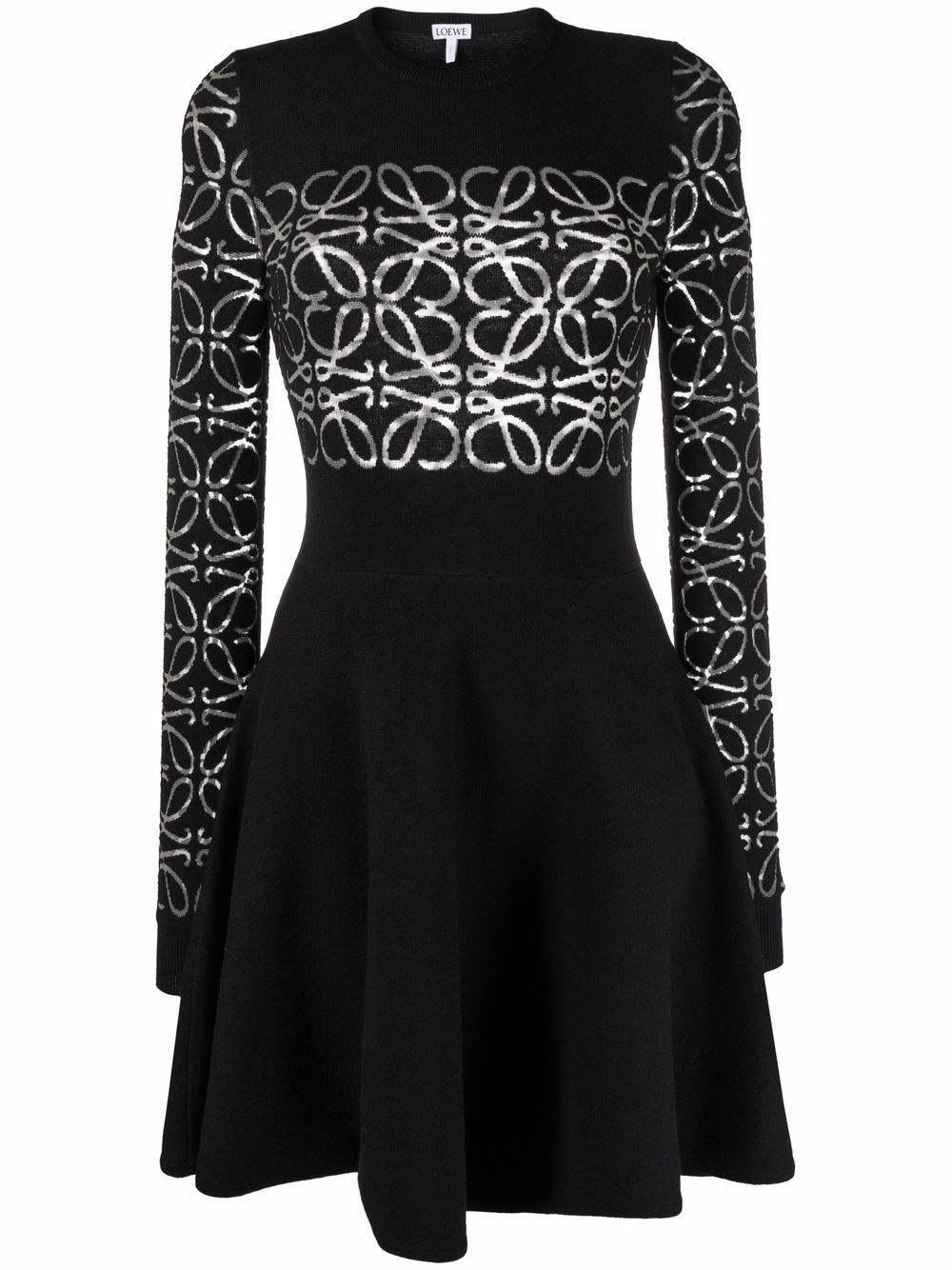 LOEWE ANAGRAM DEVORE KNIT DRESS