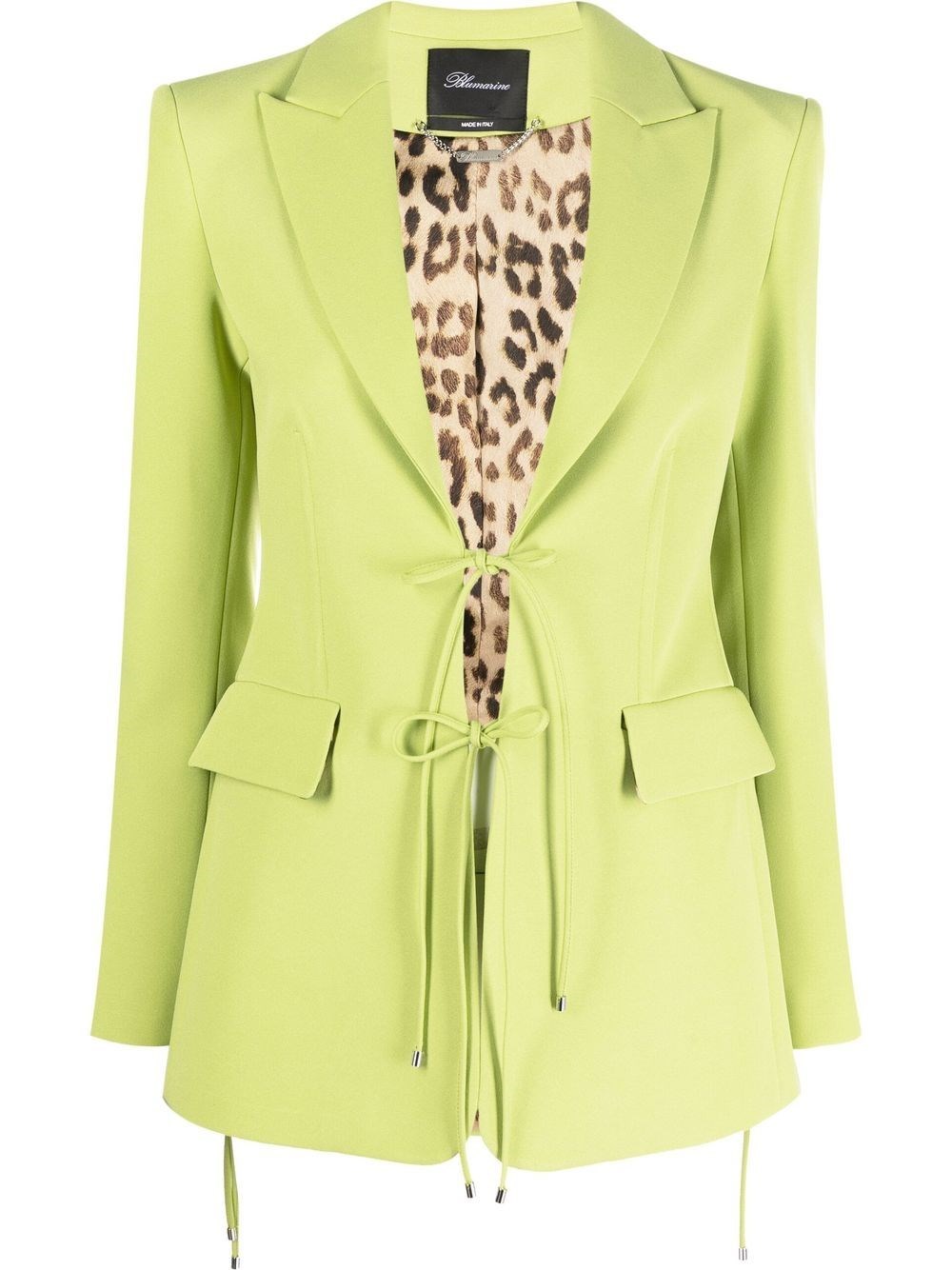 Blumarine Tie-front Tailored Blazer In Verde