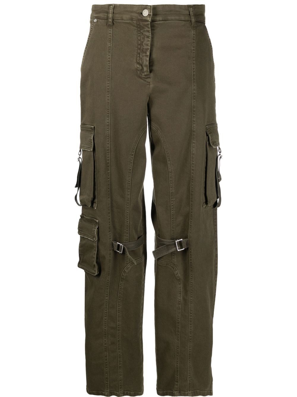 Blumarine Straight-leg Cargo Trousers In Verde
