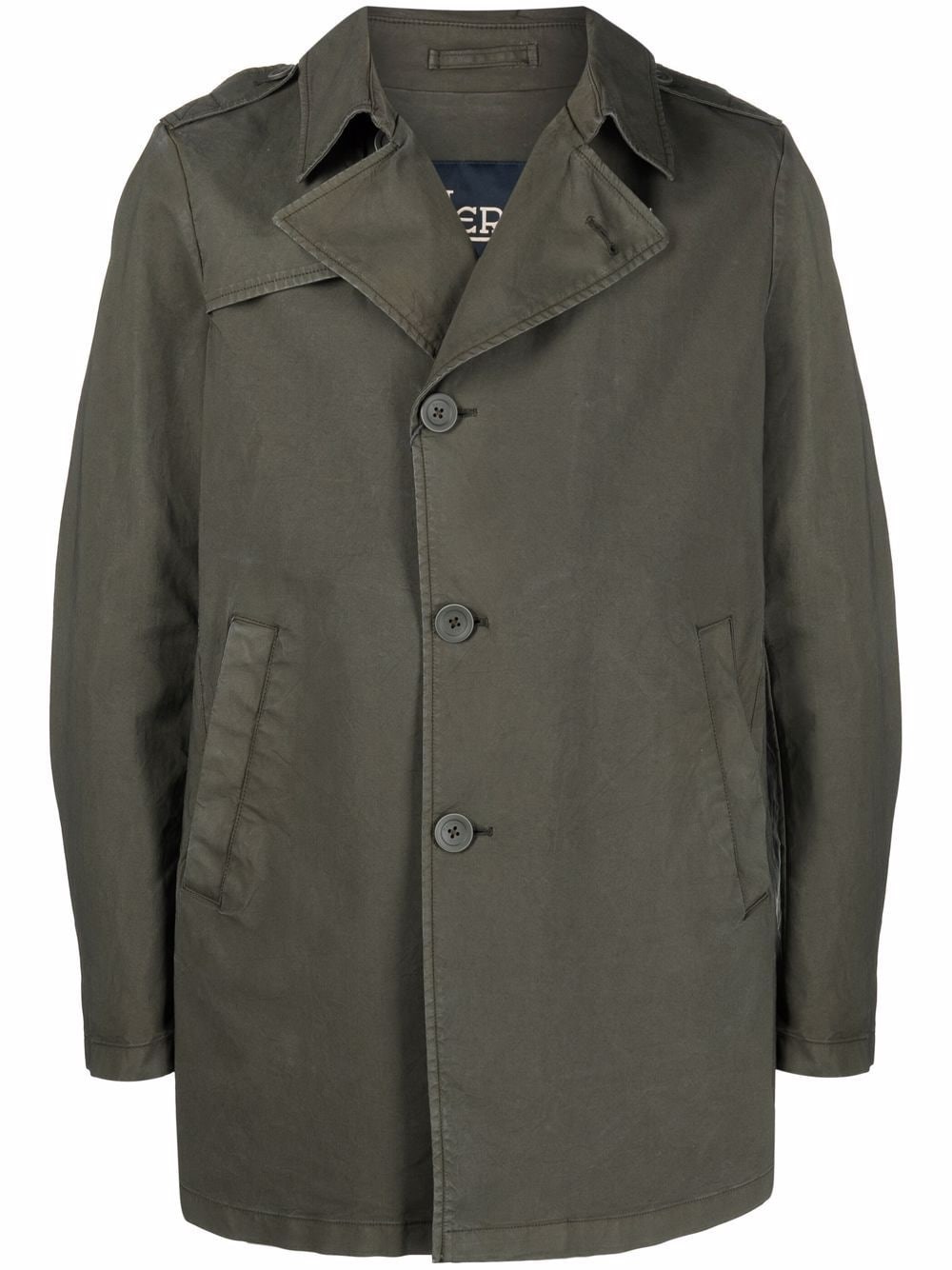 HERNO `GARMENT-DYED-EUFRATE` PEACOAT