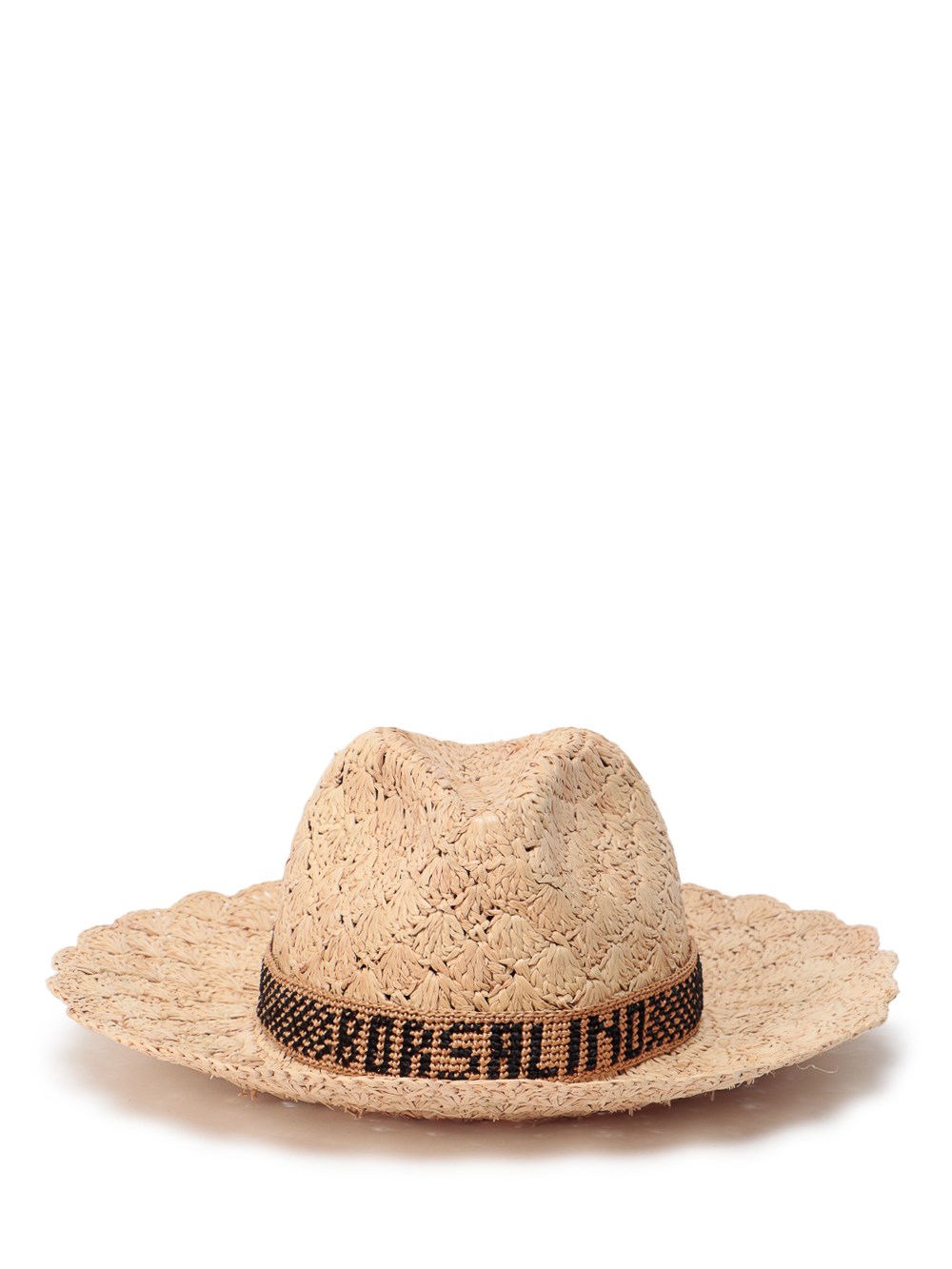 Borsalino X Spinnaker` Raffia Crochet Hat In Beige
