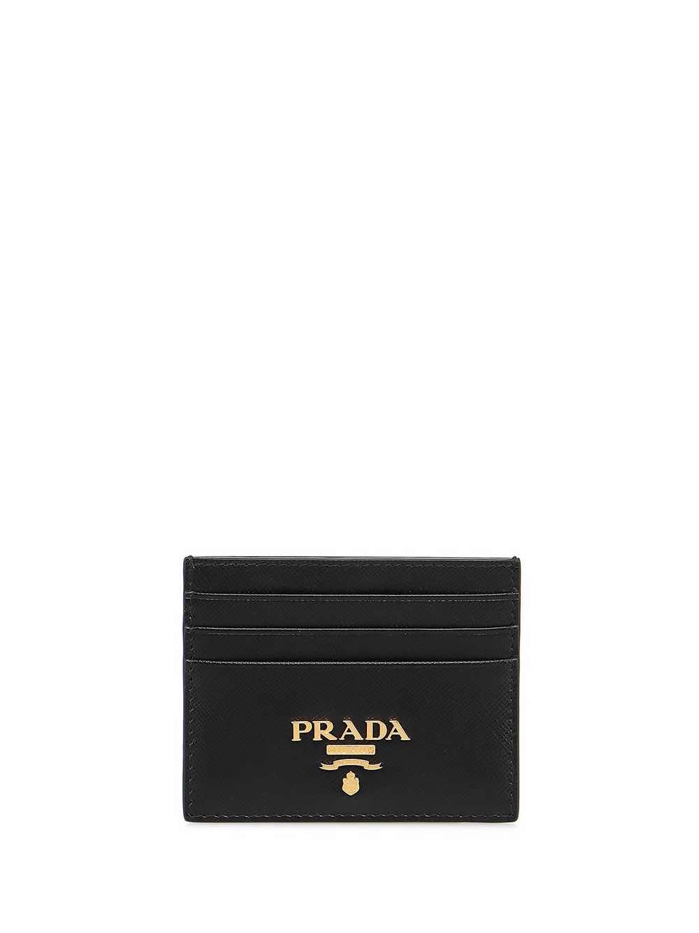 Prada Saffiano Leather Card Holder In Black  