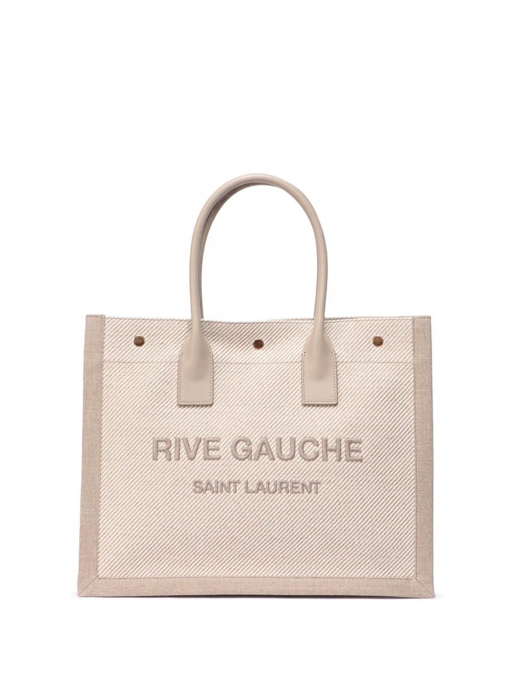 Rive Gauche Cotton And Linen-blend Tote Bag In Neutrals