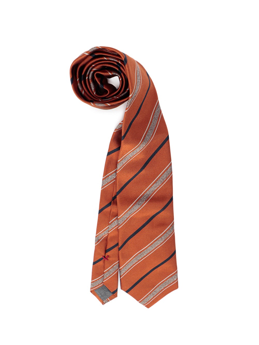 Brunello Cucinelli Striped Silk Tie In Giallo