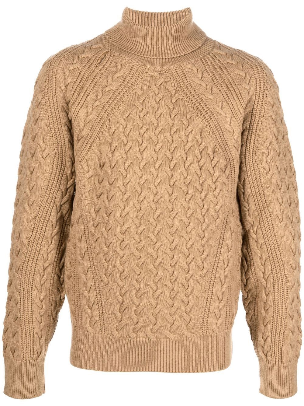 Ermenegildo Zegna Turtle-neck Sweater In Marrone