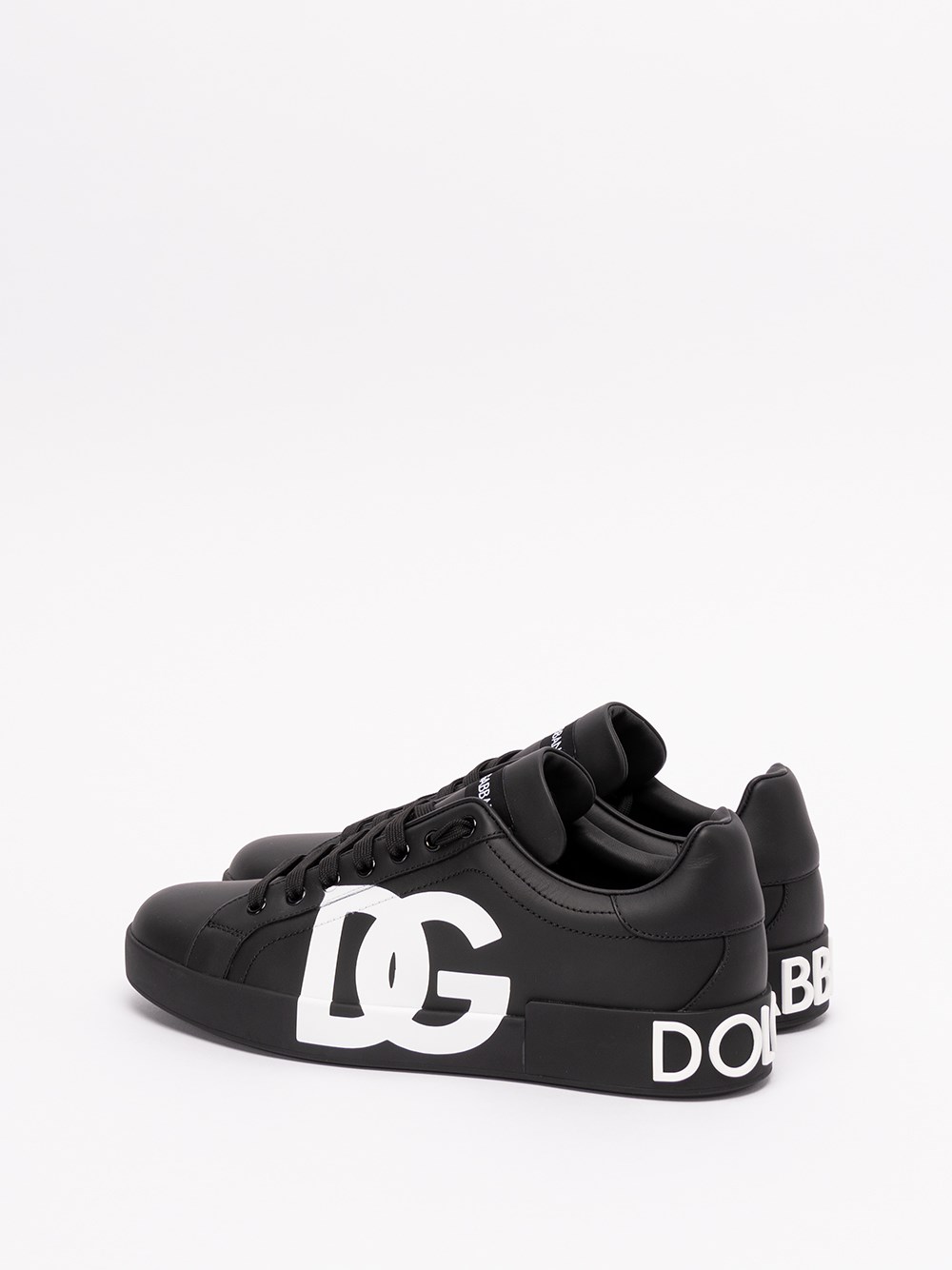 dolce & gabbana leather portofino sneakers with dg logo print available ...