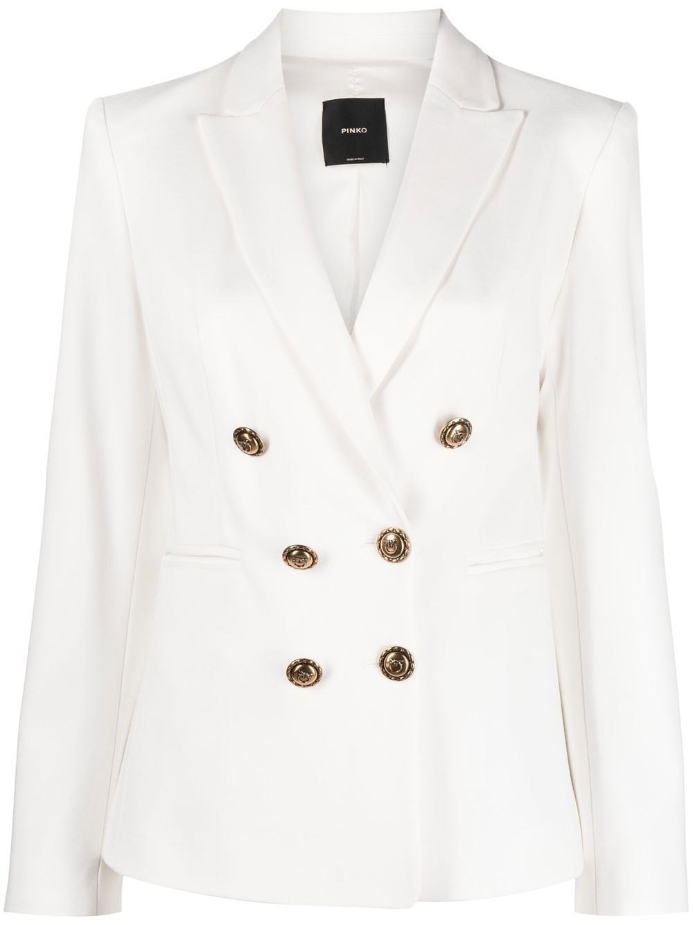 Pinko Peak-lapel Double-breasted Blazer In Bianco