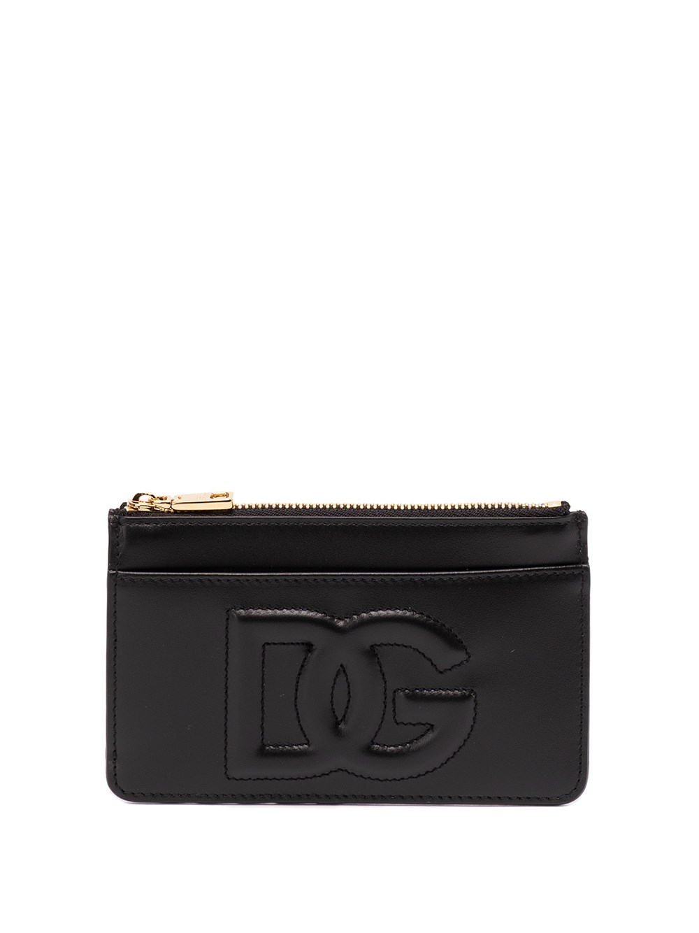 Dolce & Gabbana Medium Card Holder With Dg Logo In Nero