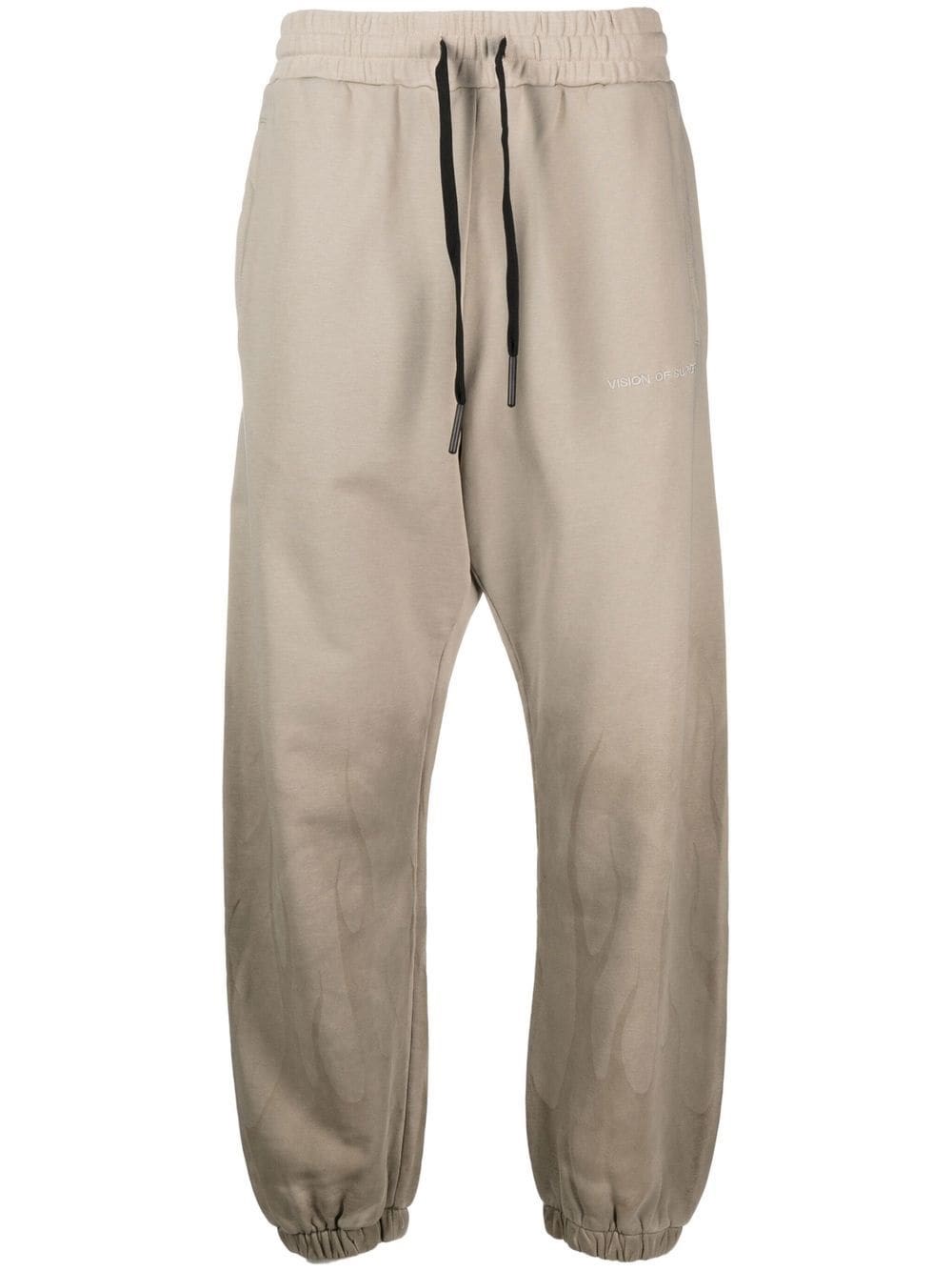 Vision Of Super London Fog Pants With Corrosive Flames In Grigio