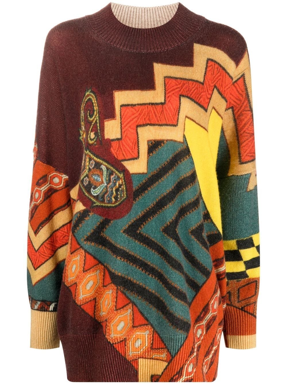 Etro Geometric-print Wool Jumper In Multi