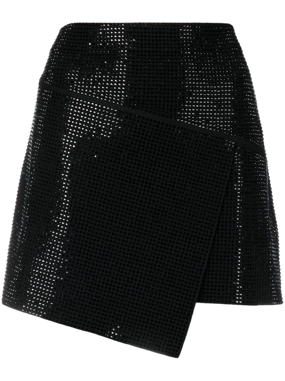 Andreädamo Glass-crystal-embellished Mini-skirt In Nero