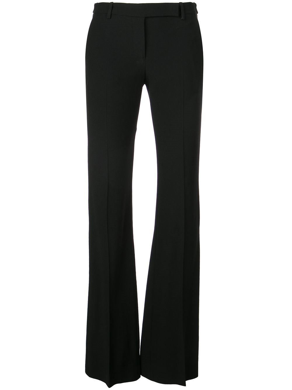 Alexander Mcqueen Tailored Wool Trousers Featuring Flared Hem In Nero
