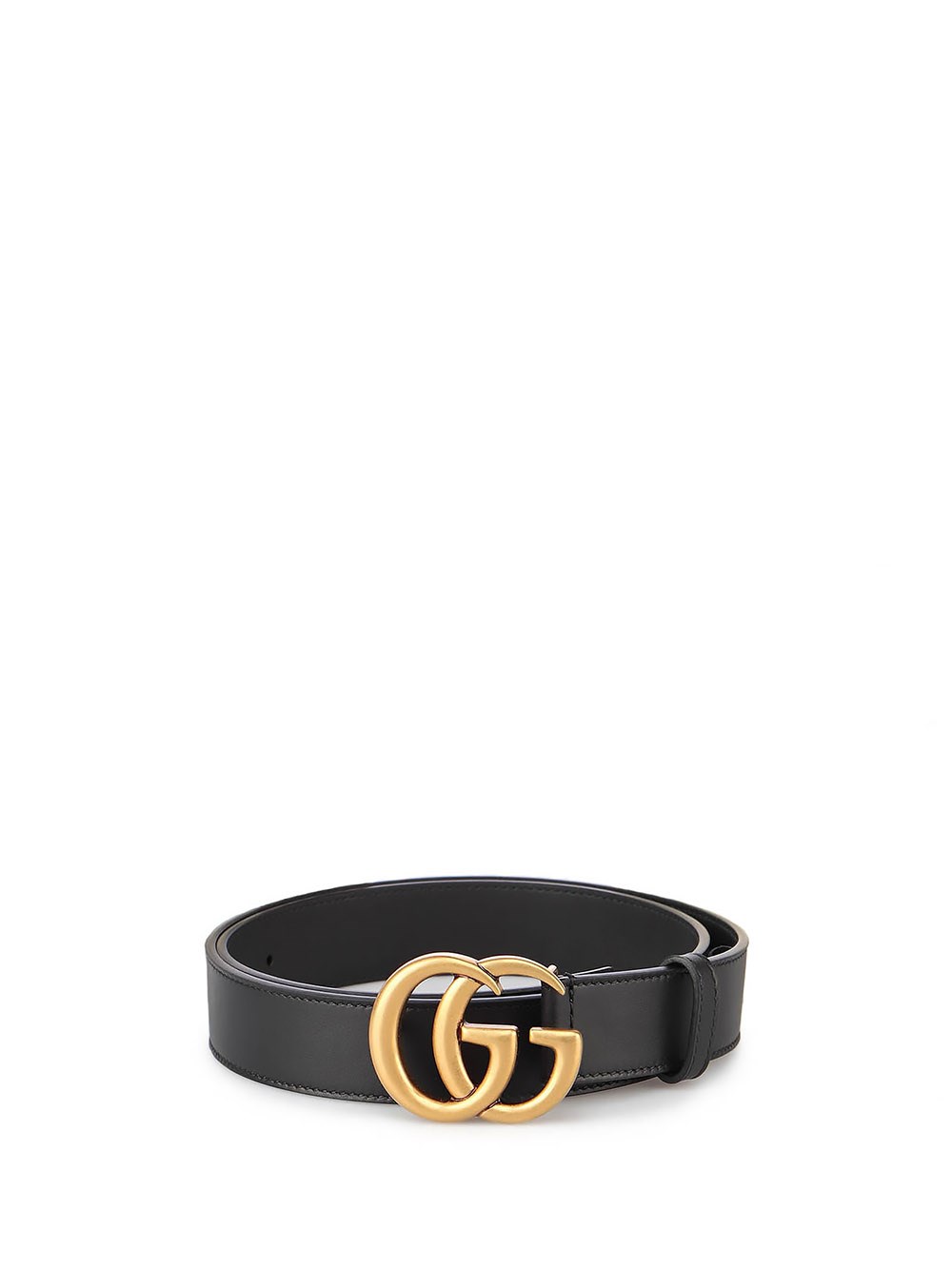Gucci Black Belt With Gg Marmont Buckle In Leather Man In Nero