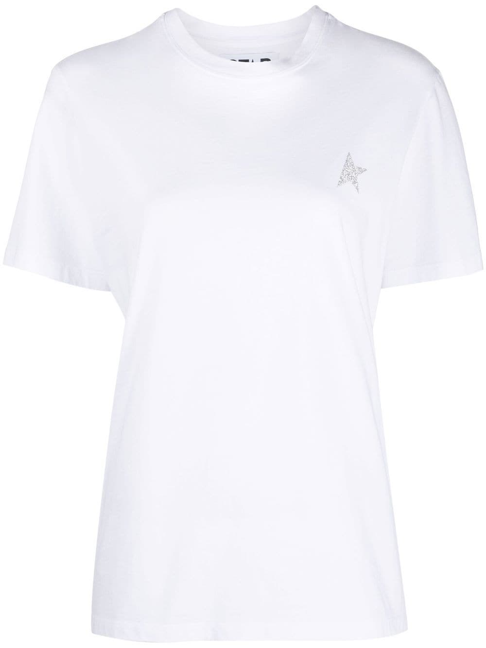 Shop Golden Goose `star` T-shirt In Bianco