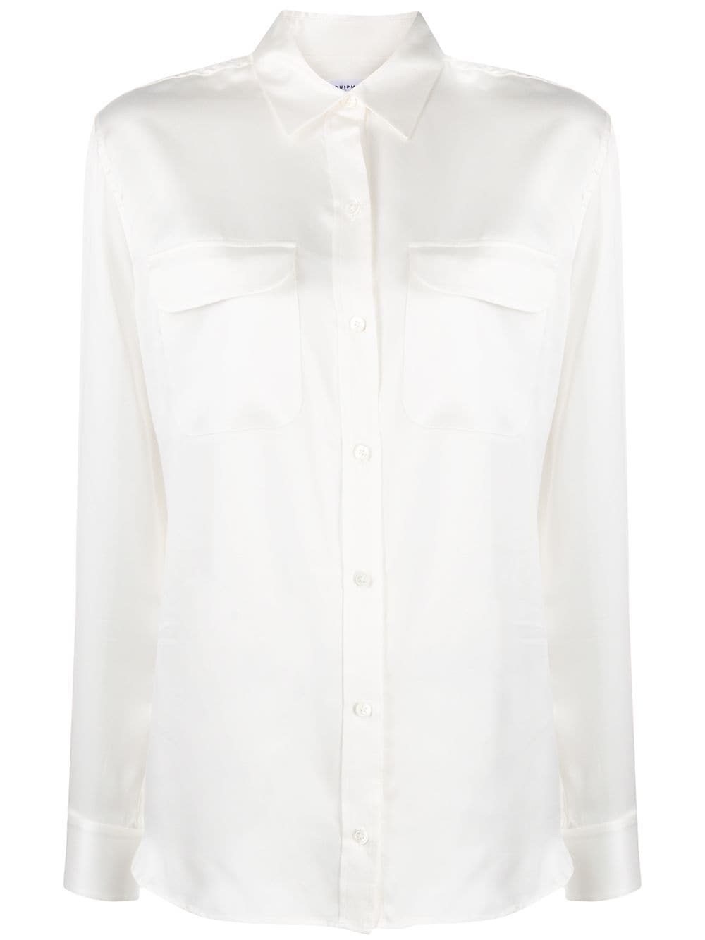 Equipment White Silk Slim Signature Shirt In Bianco