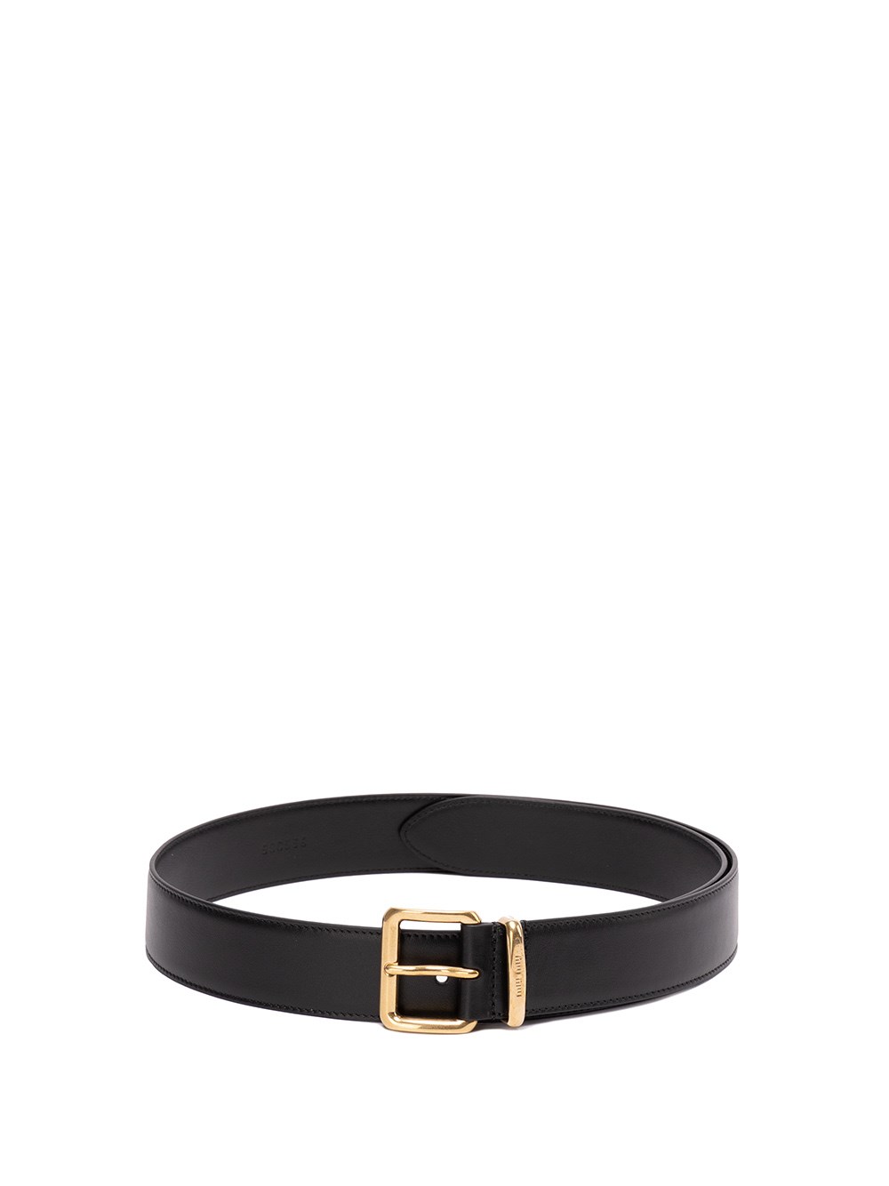 Miu Miu Leather Belt In Nero