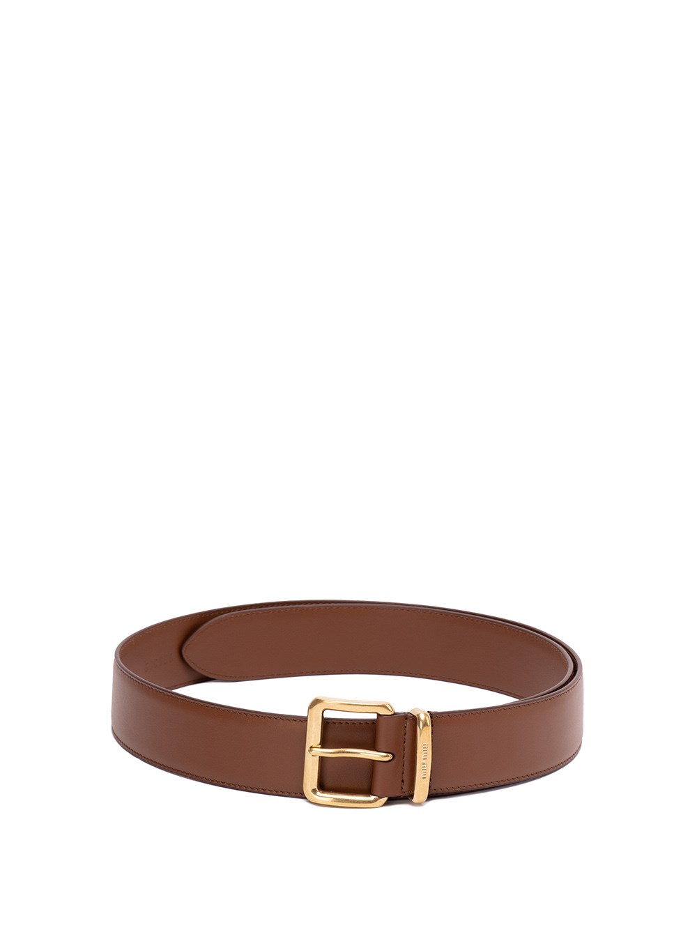 Miu Miu Leather Belt In Marrone