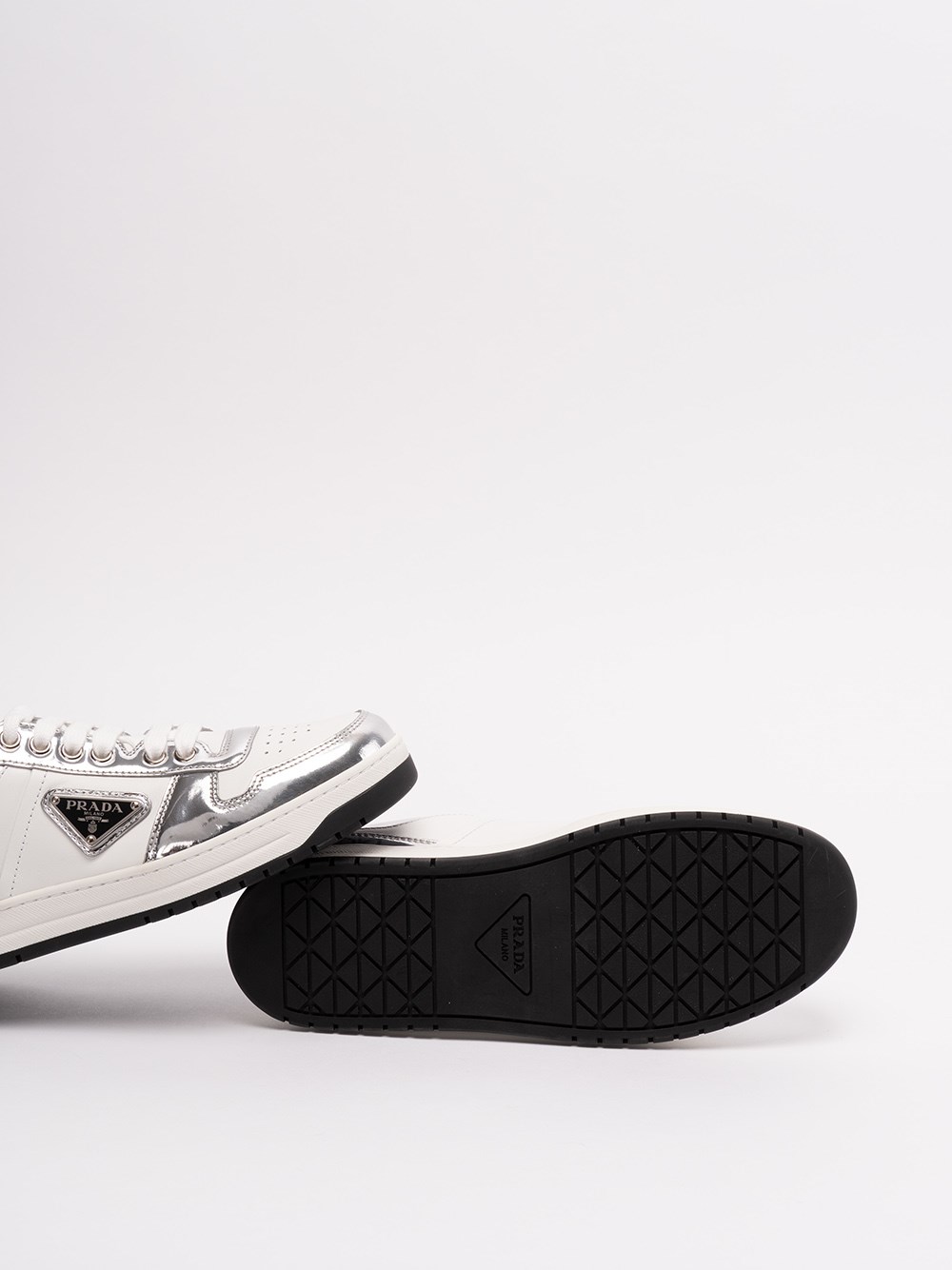 prada `downtown` perforated leather sneakers available on Spinnaker - 21637