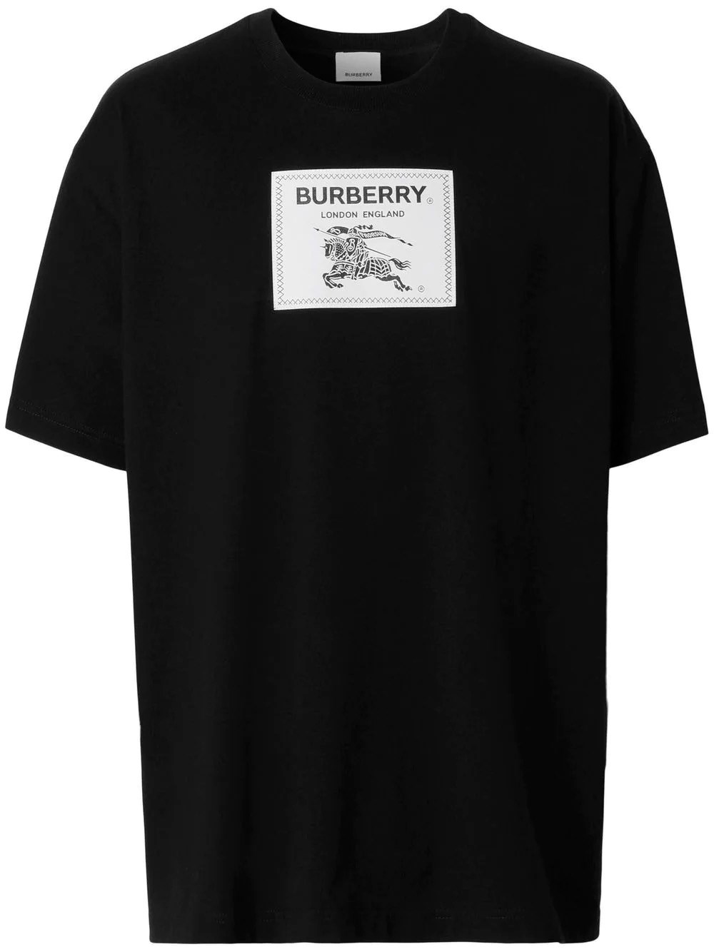 Burberry Logo-patch Cotton T-shirt In Blue