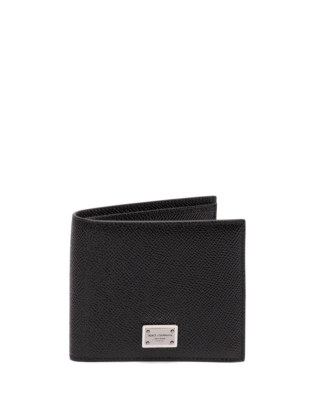 Dolce & Gabbana `dauphine` Wallet With Branded Plate In Nero