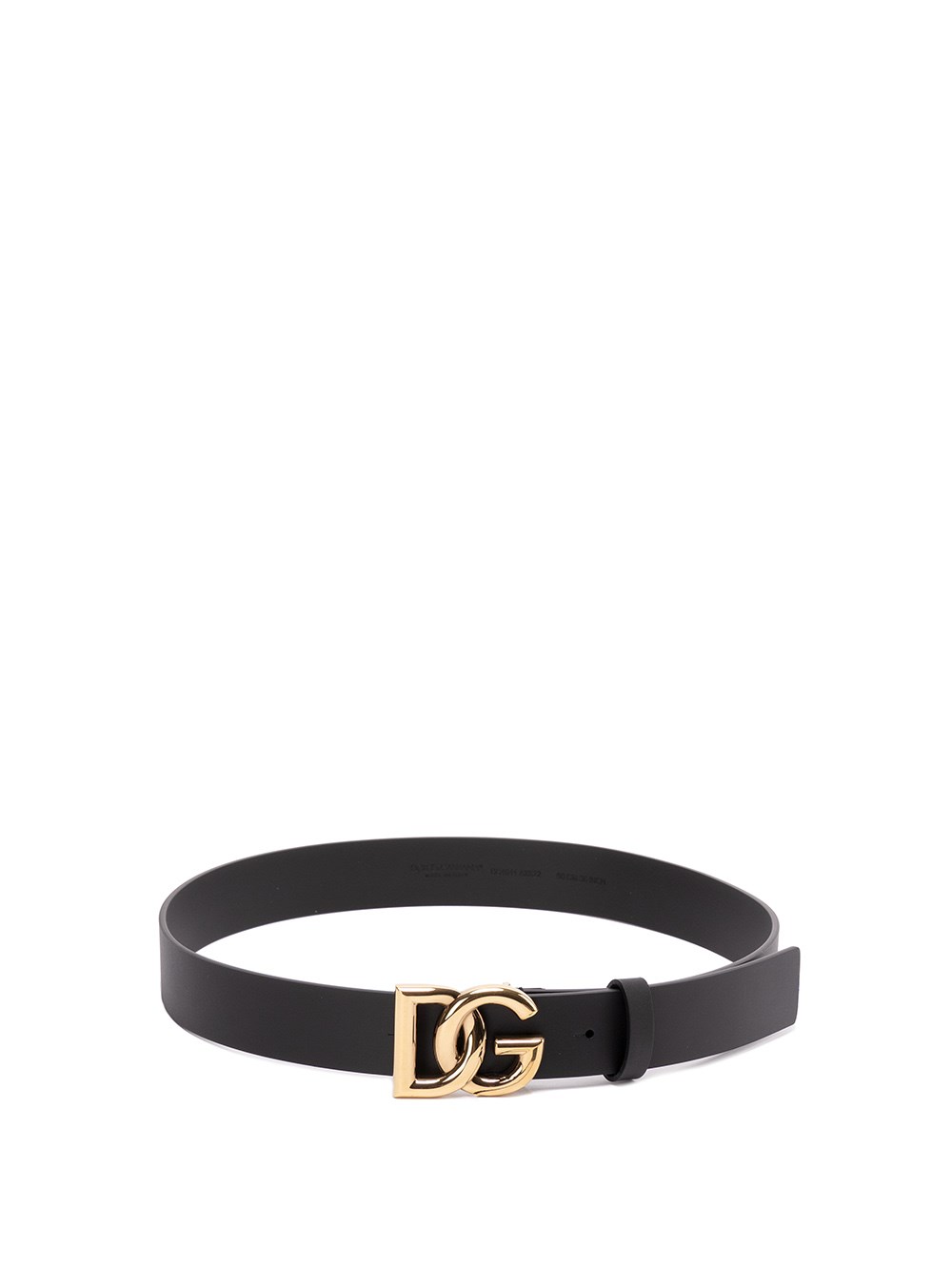 Dolce & Gabbana Leather Belt With Crossover Dg Logo Buckle In Black  
