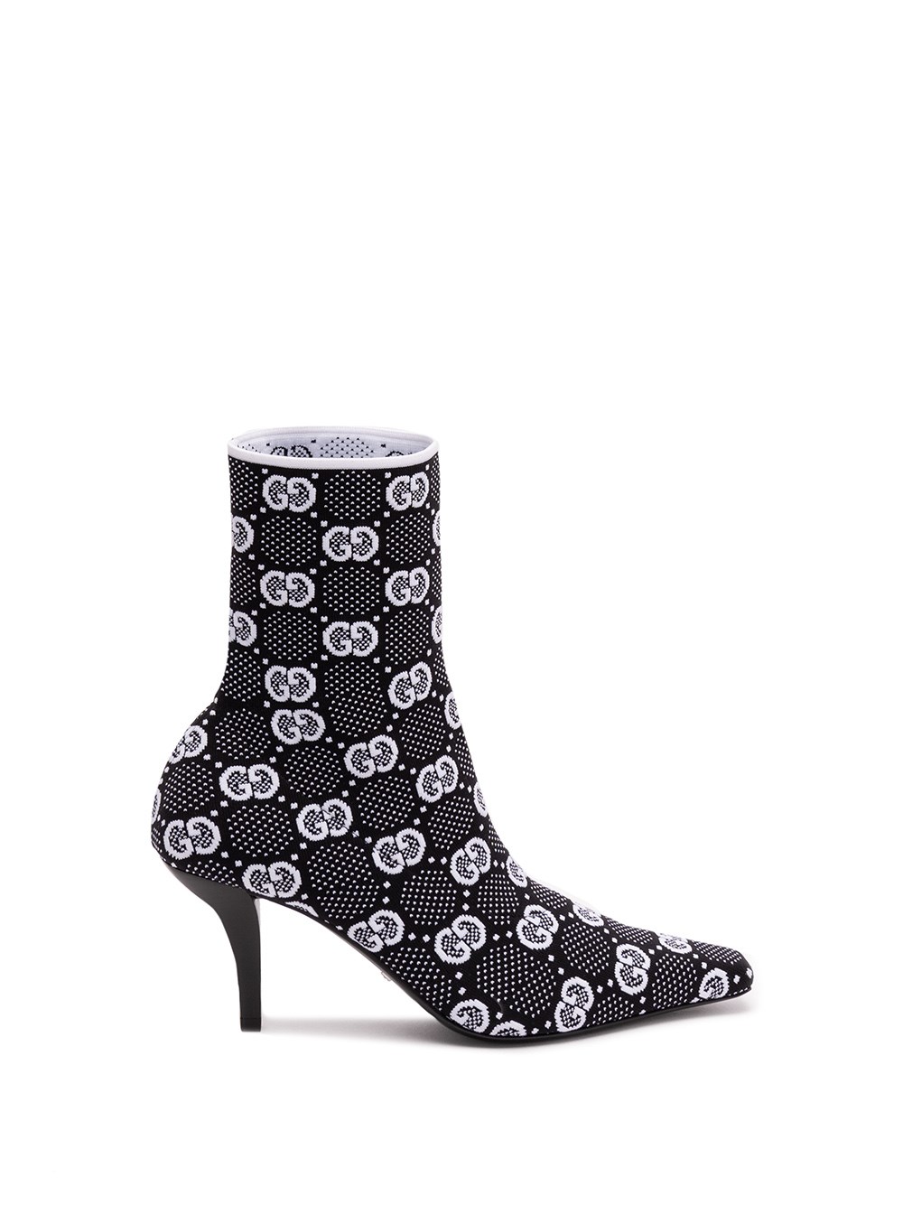Shop Gucci `gg` Fabric Bootie In Nero
