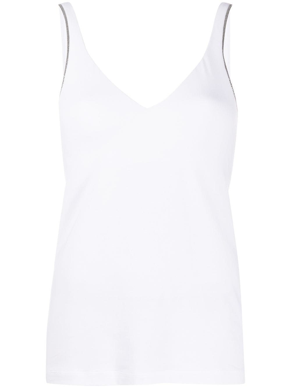 Brunello Cucinelli V-neck Tank Top In Bianco