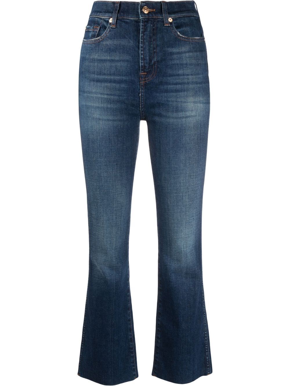 7 FOR ALL MANKIND `SLIM ILLUSION FORCE` JEANS WITH RAW CUT HEM