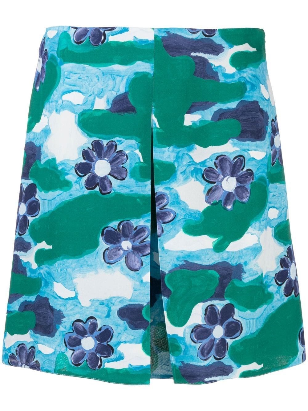 Marni Flaminia Viscose Print Skirt In Blu