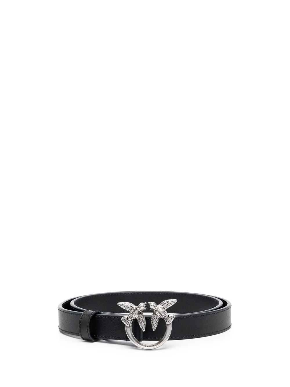 Shop Pinko `love Birds` Thin Belt In Black