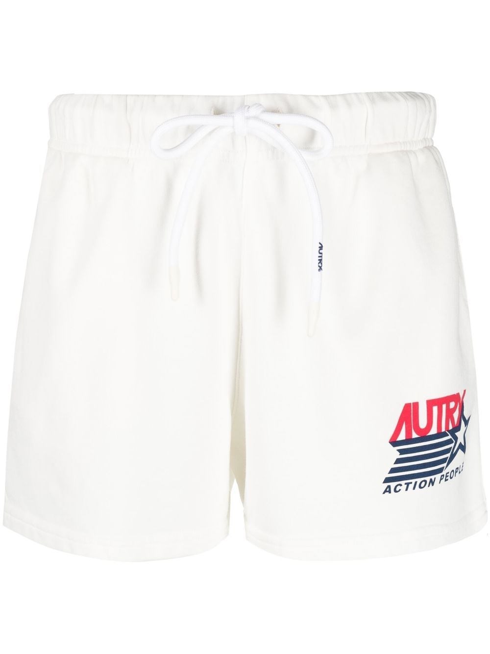 Autry Brushed Cotton Iconic Jogger Shorts In Bianco
