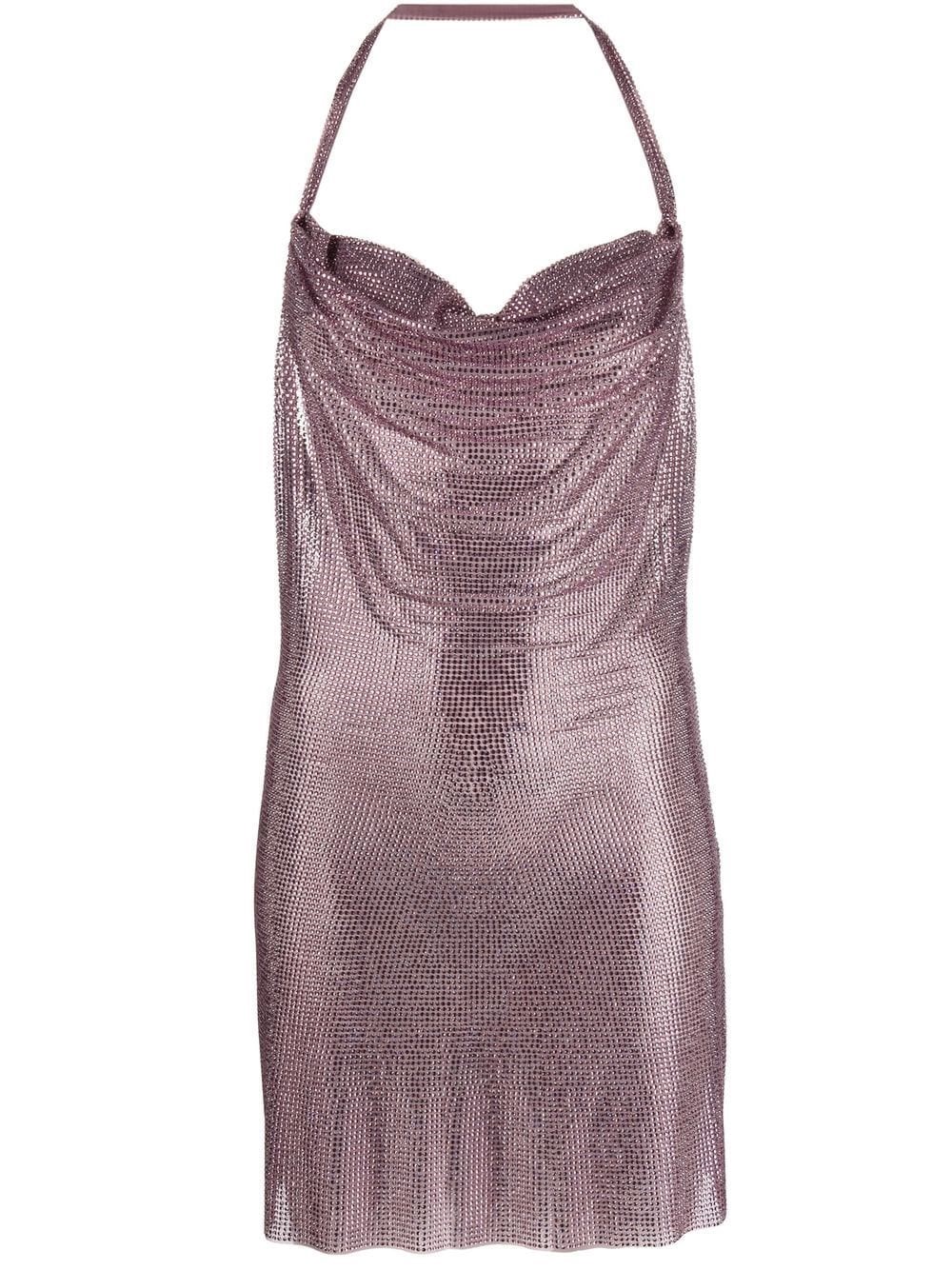 Giuseppe Di Morabito Embellished Net Mini Dress In Rosa