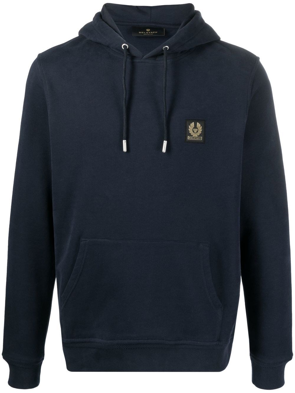 Belstaff Hooded Sweater Kangaroo Pocket In Blue