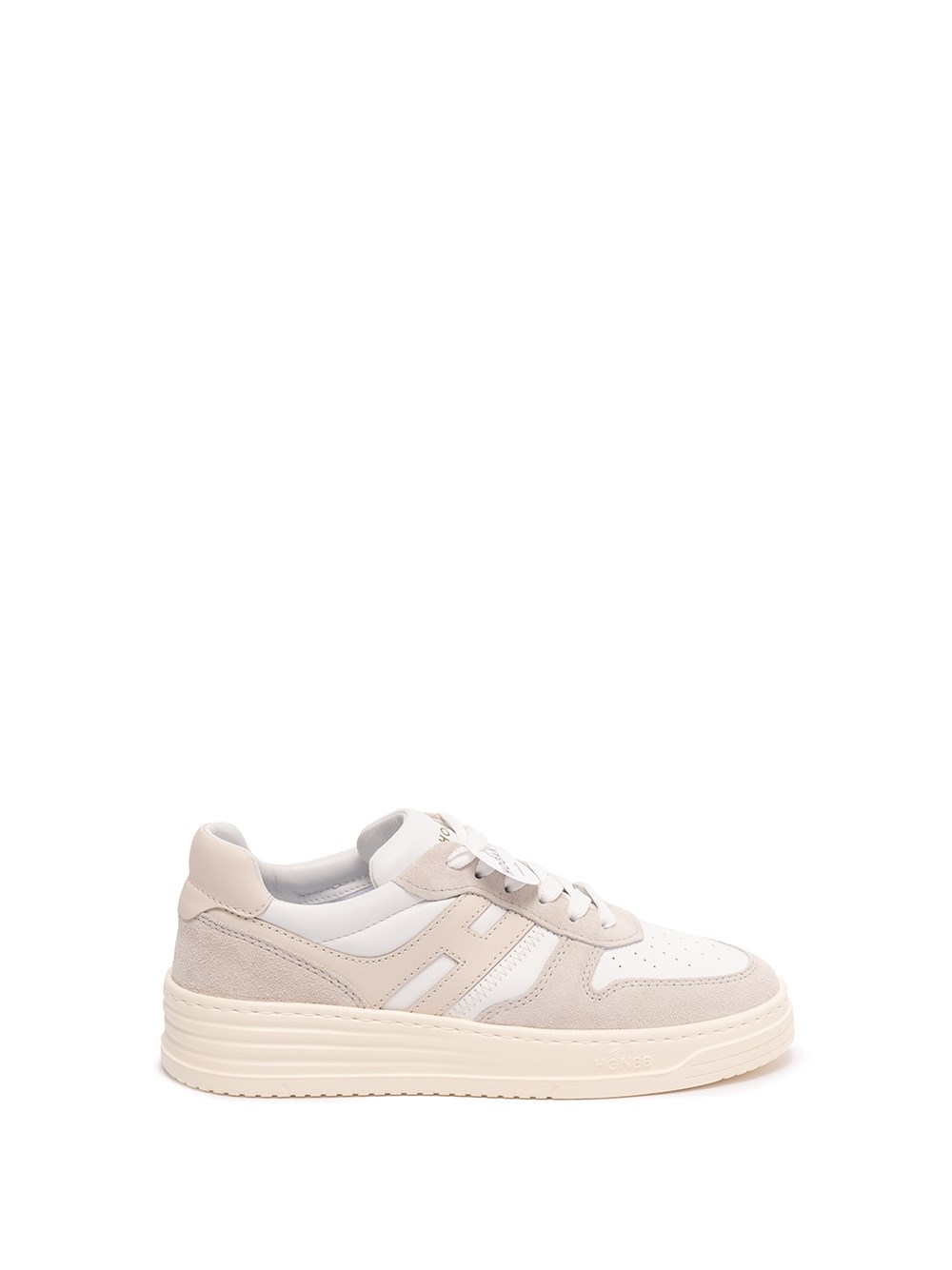 Hogan H630 Leather And Suede Sneakers In Bianco