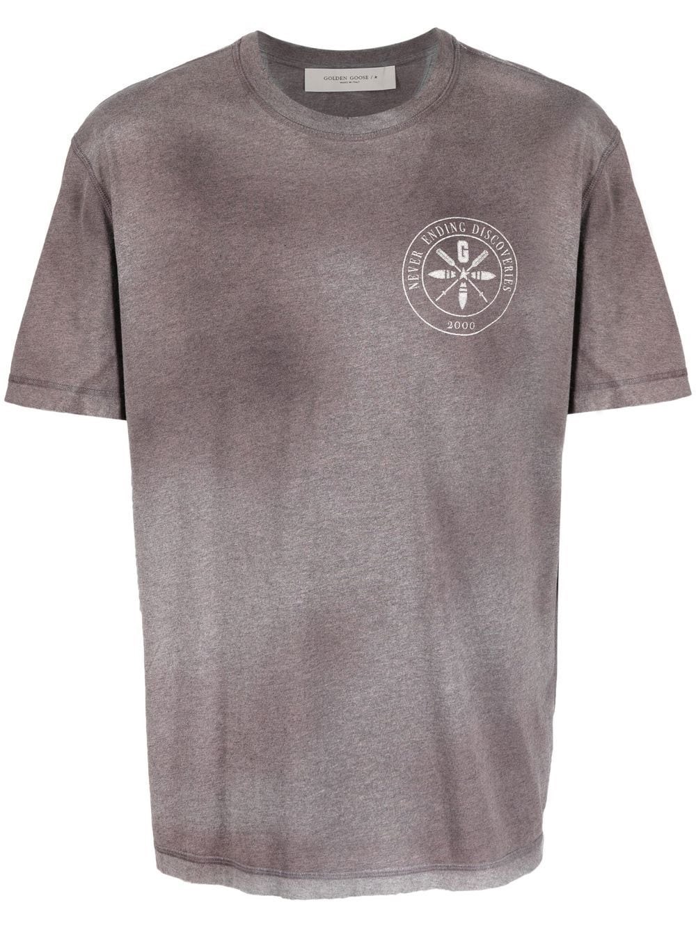 Golden Goose `journey - Never Ending Discoveries` T-shirt In Grey