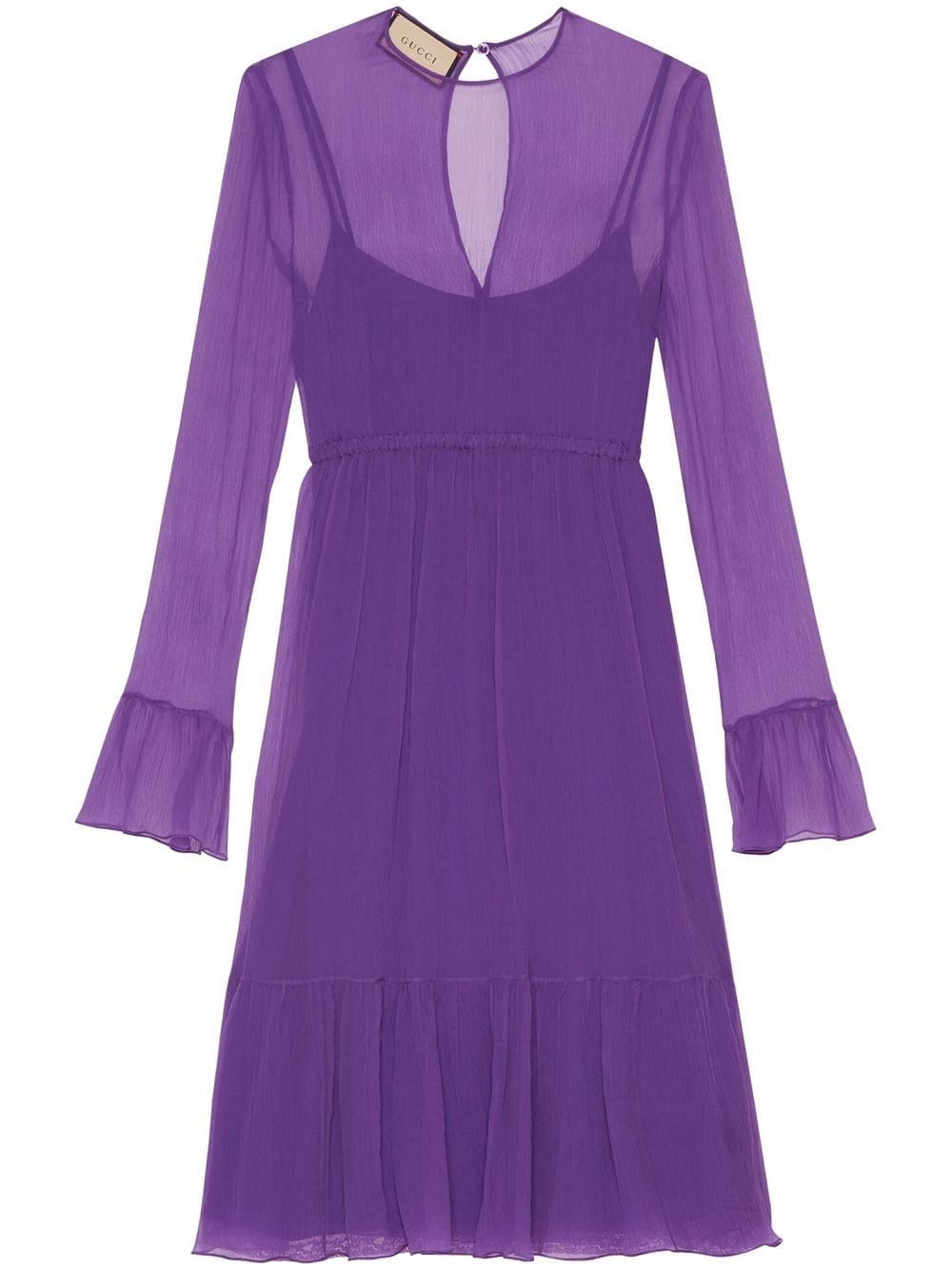 Gucci Silk Chiffon Dress In Rosa