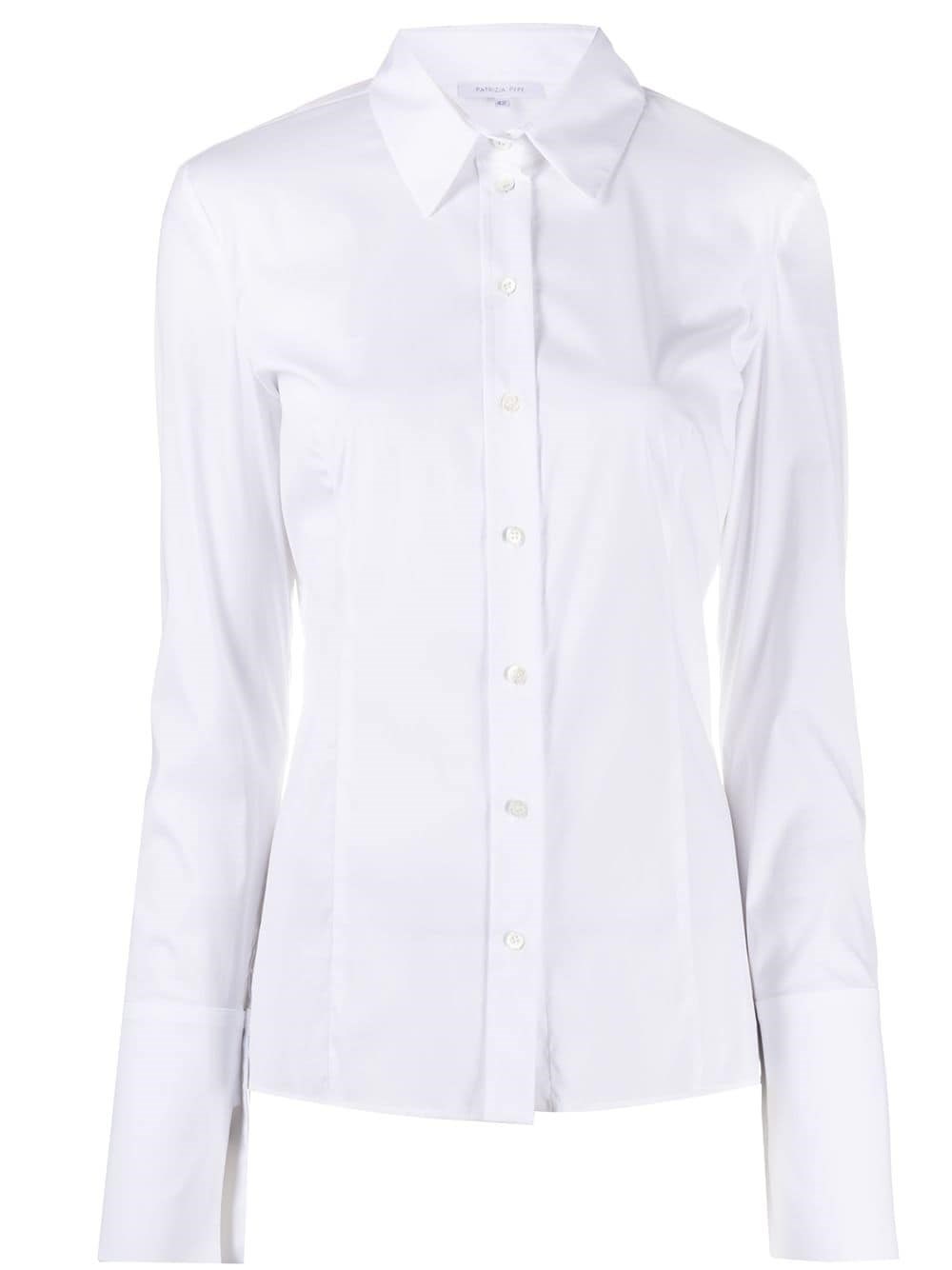 Shop Patrizia Pepe Long Sleeve Shirt In Bianco
