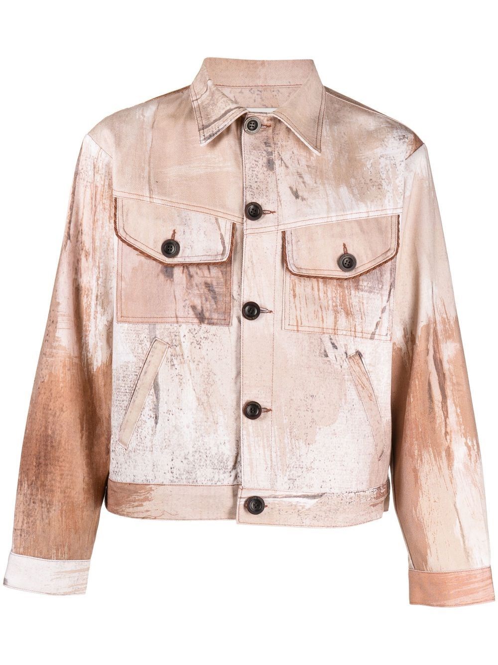 ANDERSSON BELL `TAWNEY` BEIGE PRINT DENIM JACKET