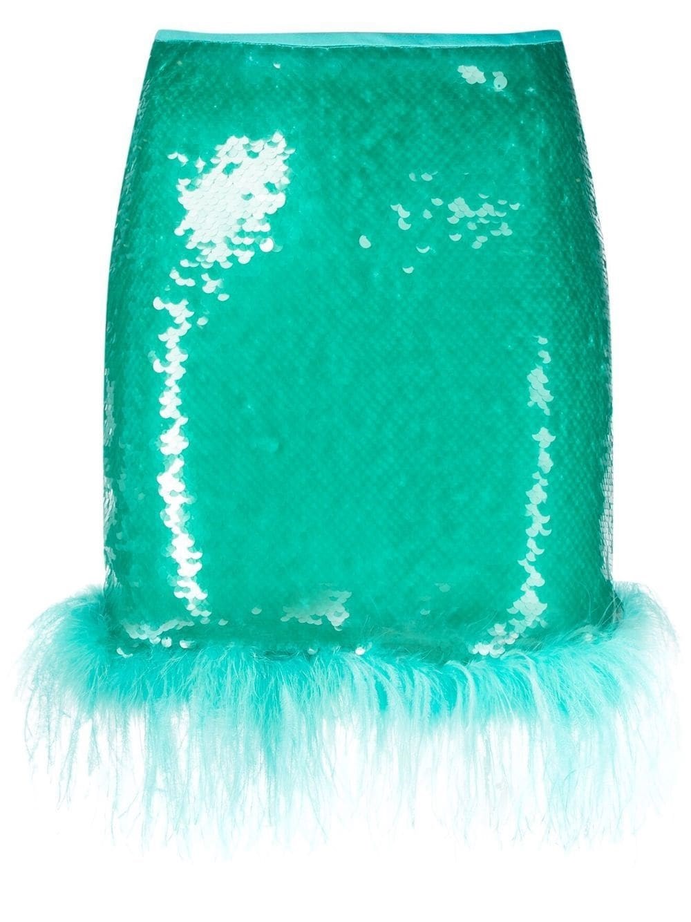 Giuseppe Di Morabito Feather-embellished Hem Skirt In Blu