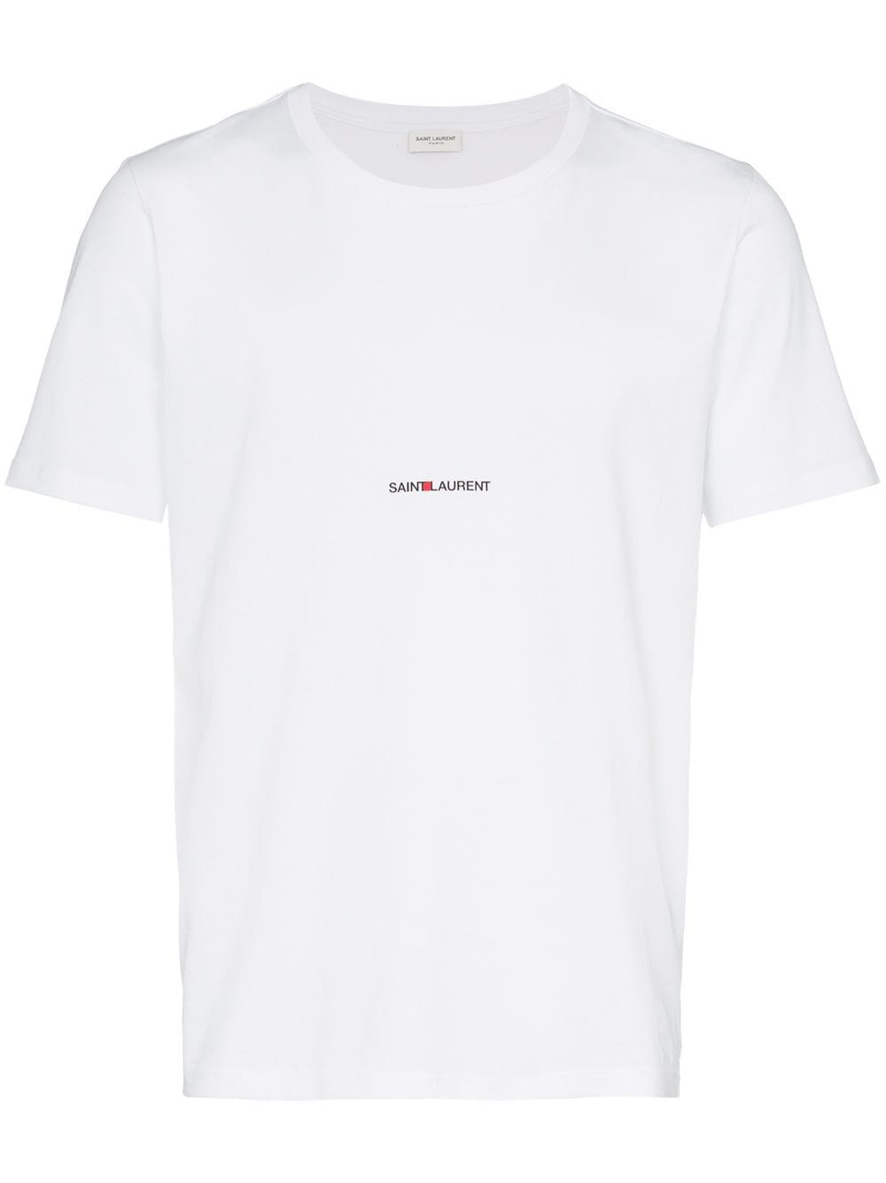 Shop Saint Laurent Rive Gauche` T-shirt In Bianco
