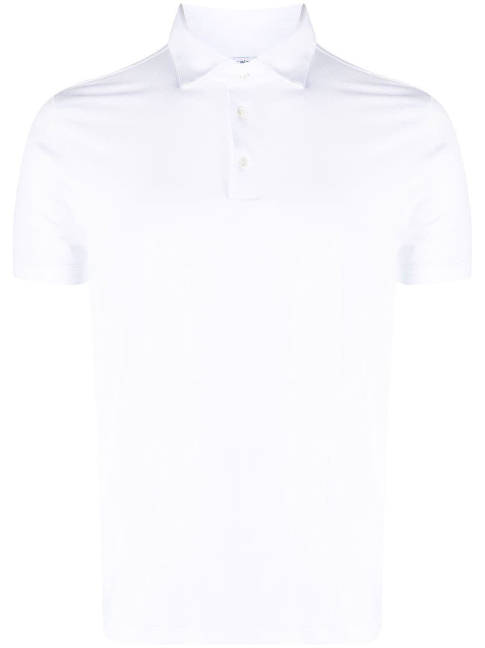 Malo Short-sleeved Knit Polo Shirt In Bianco