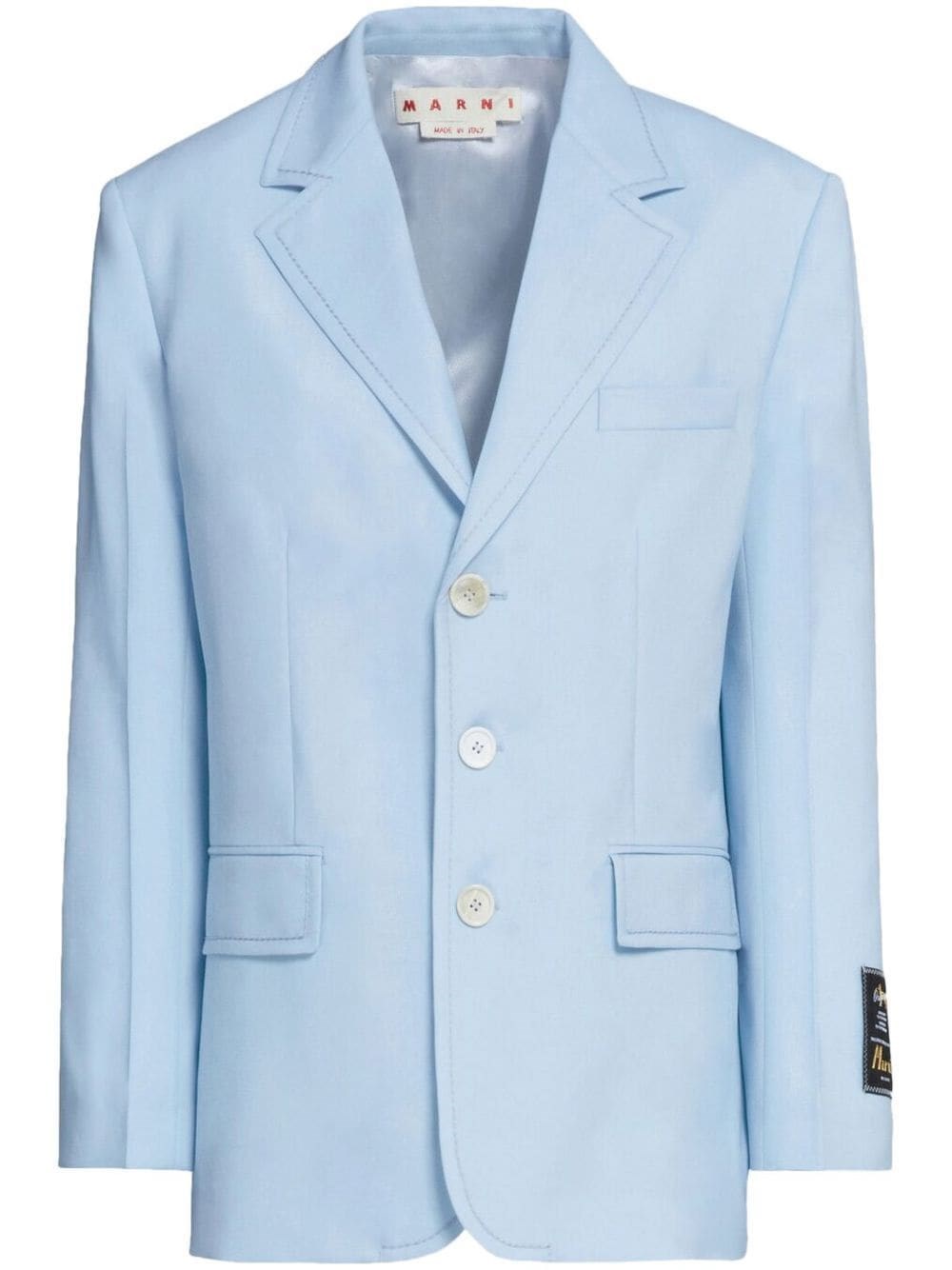 Marni Single-breasted Blazer Jacket In Blue