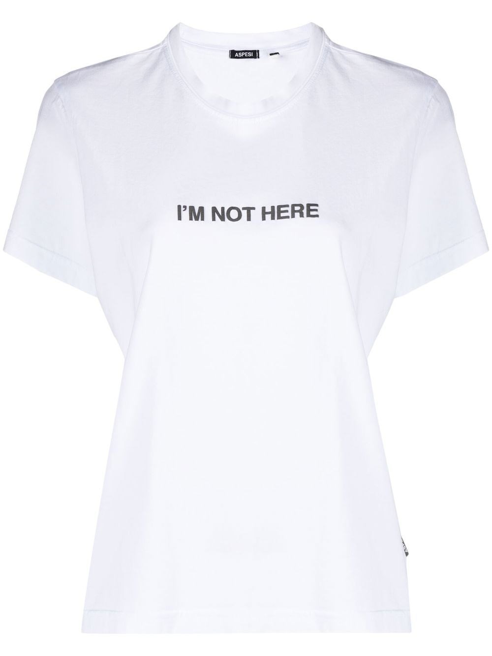 Aspesi Slogan-print Crew-neck T-shirt In White