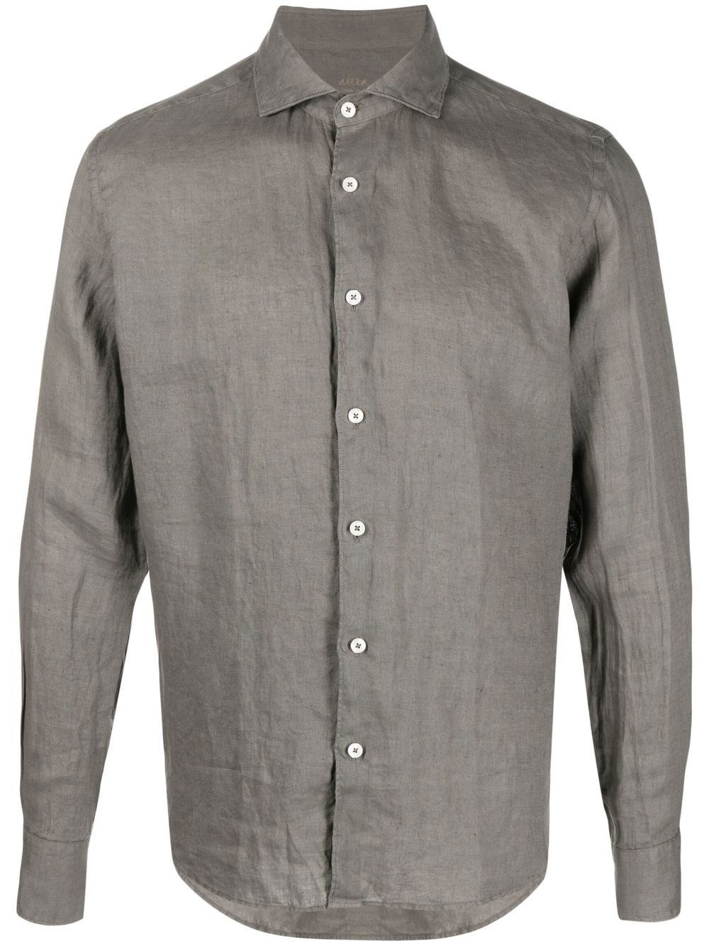 Altea Long-sleeved Linen Shirt In Beige