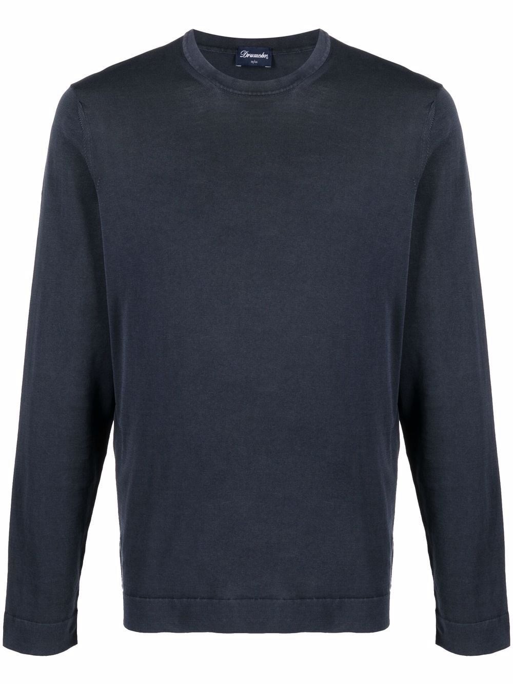 Drumohr Long Sleeve T-shirt In Blu