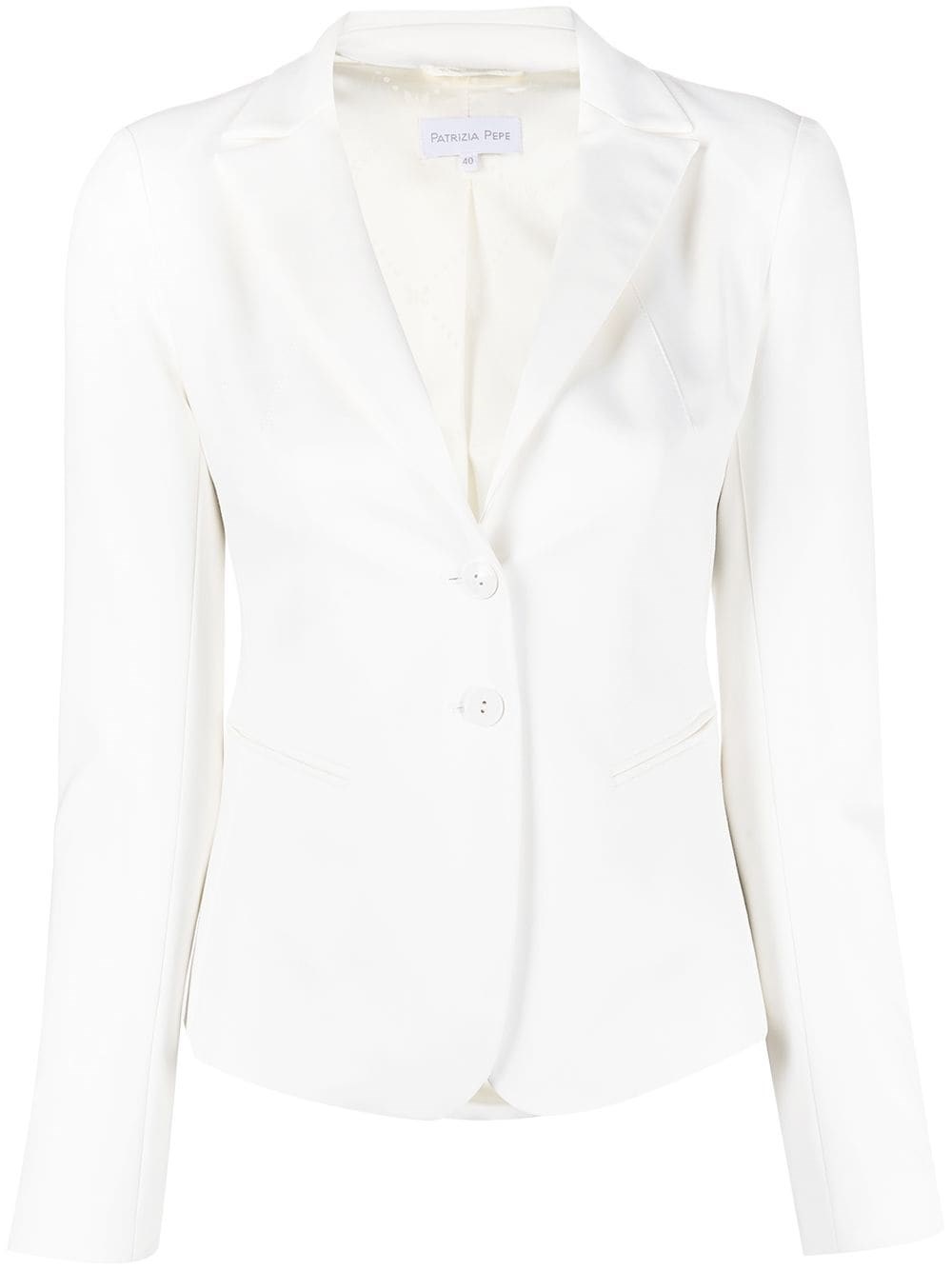 Shop Patrizia Pepe Two-buttons Jacket In Bianco