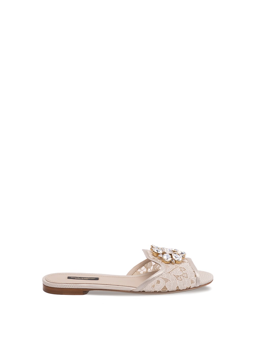 DOLCE & GABBANA `RAINBOW` SLIDES WITH BROOCH DETAILING