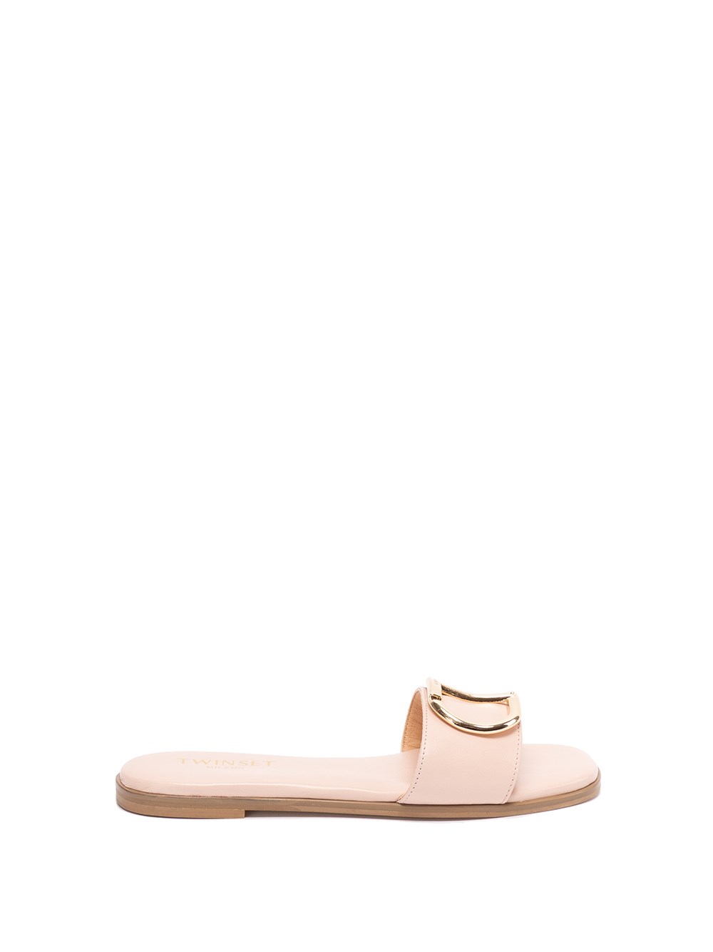 Twinset Logo Sandals In Beige