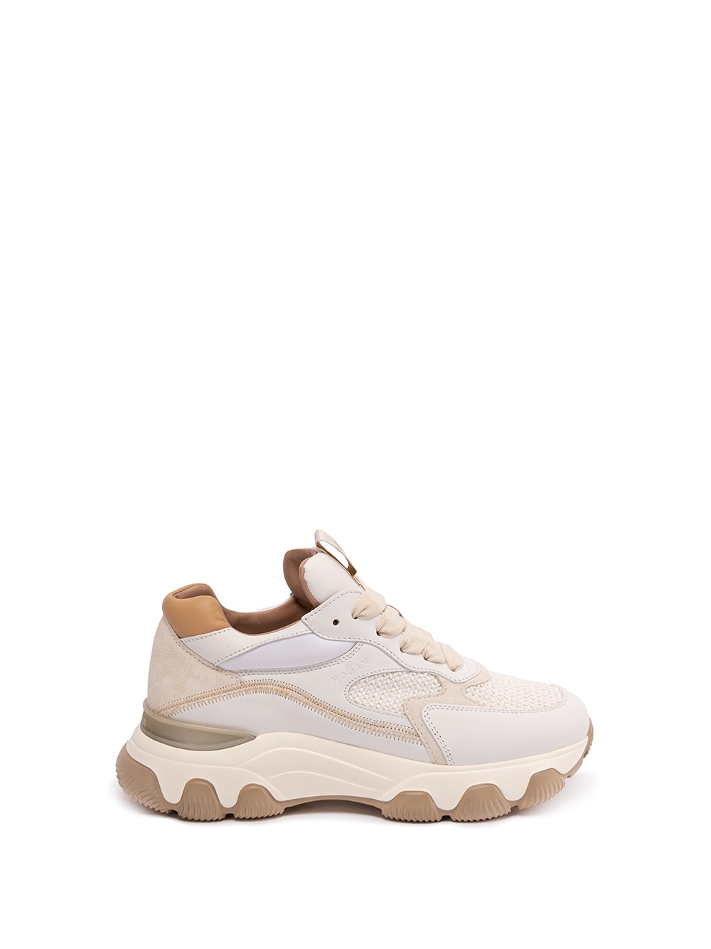 Hogan Hyperactive Leather And Suede Sneakers In Bianco