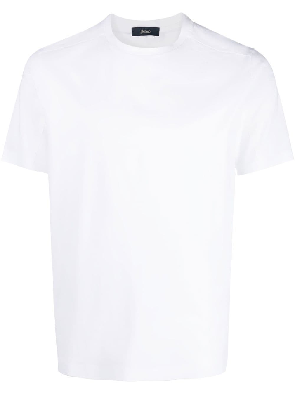 Herno Regular Fit Short Sleeve Crew Neck T-shirt In Bianco